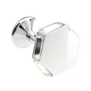 Diamond-Color Swarovski Crystal Hexagon Cufflinks